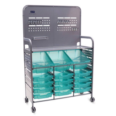Gratnells Makerspace Cart - Silver with Kiwi