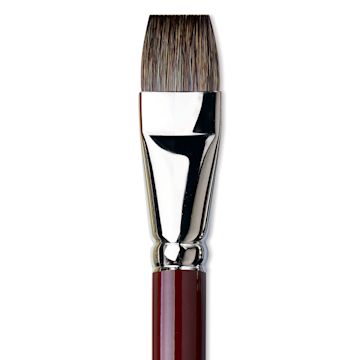 Open in modal - Da Vinci Black Sable Brush - Bright, Long Handle, Size 22 close up