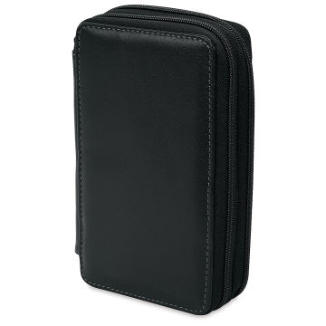 Speedball Classic Leather Pencil Case - Smooth Black, for 48 Pencils