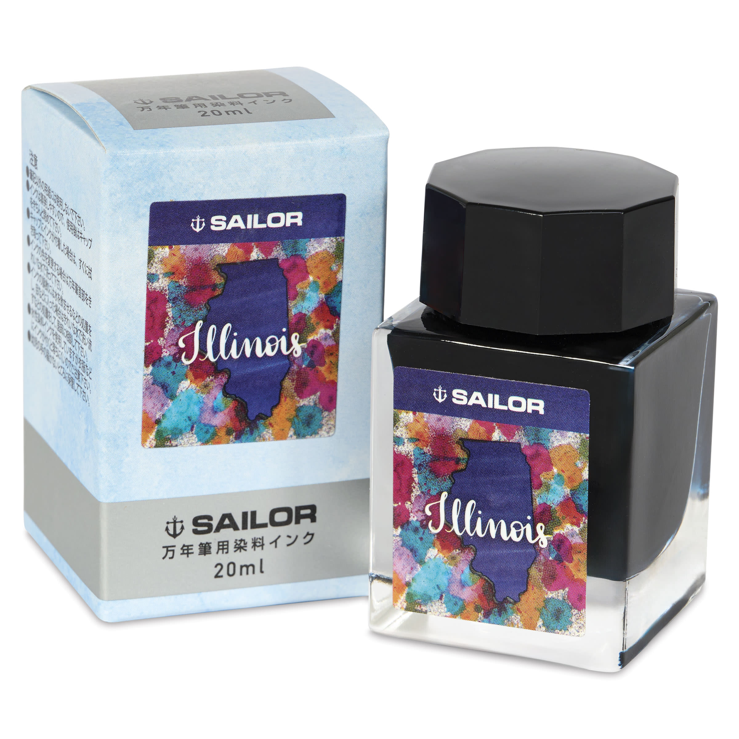 Sailor USA State Ink - Illinois, Blue, 20 ml, with packaging