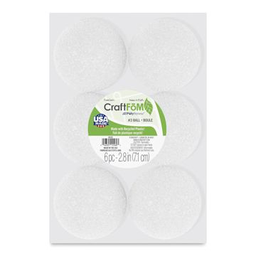 Open in modal - FloraCraft CraftFōM Blocks and Shapes - 3" diameter, Ball, Pkg of 6 - front of packaging