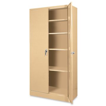 Open in modal - Atlantic Metal Bookcase - 36" x 78" x 24", Putty, 4 Shelves