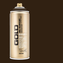 Montana Gold Acrylic Professional Spray Paint - Shock Brown Dark, 400 ml (Spray can with color swatch)