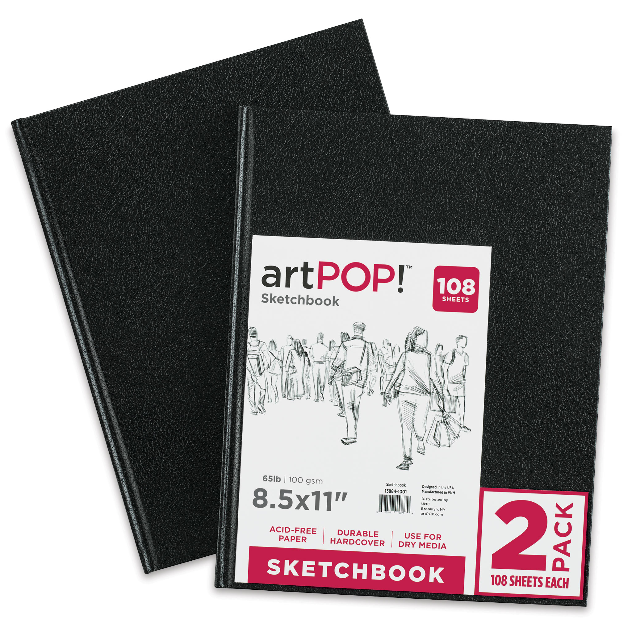 Hardcover Journals White Sketch Book 7 x 10 in, 18 Sheets, 6 Pack 