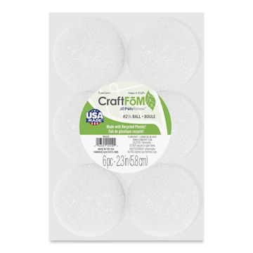 Open in modal - FloraCraft CraftFōM Blocks and Shapes - 2.5" diameter, Ball, Pkg of 6 - front of packaging