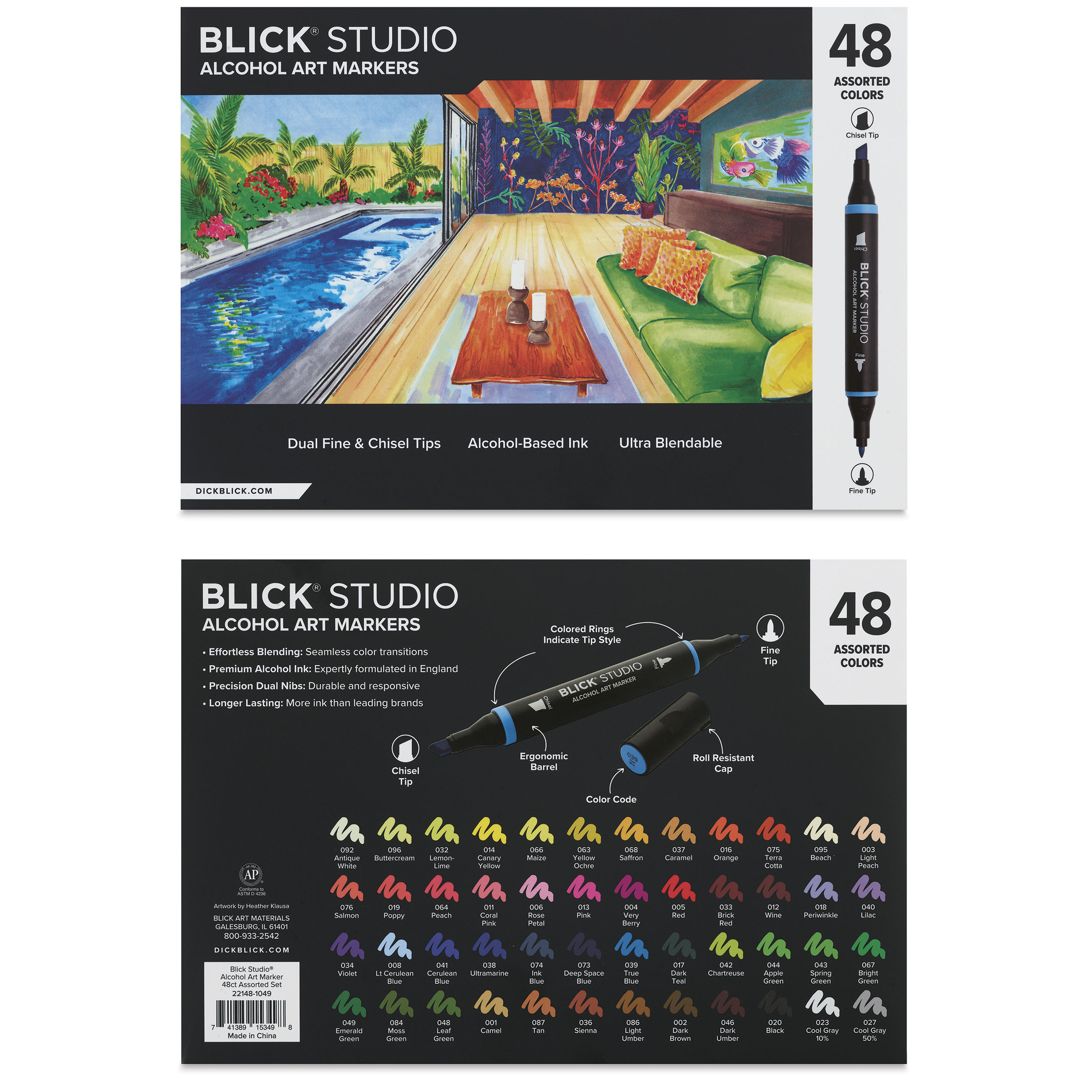 Blick Studio Double-Ended Alcohol Art Markers - Assorted