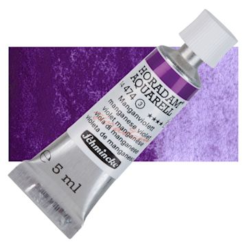 Open in modal - Schmincke Horadam Aquarell Watercolor - Manganese Violet, 5 ml tube and swatch