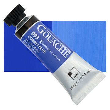 Open in modal - ShinHan Professional Designers Gouache - Cobalt Blue, 15 ml tube and swatch