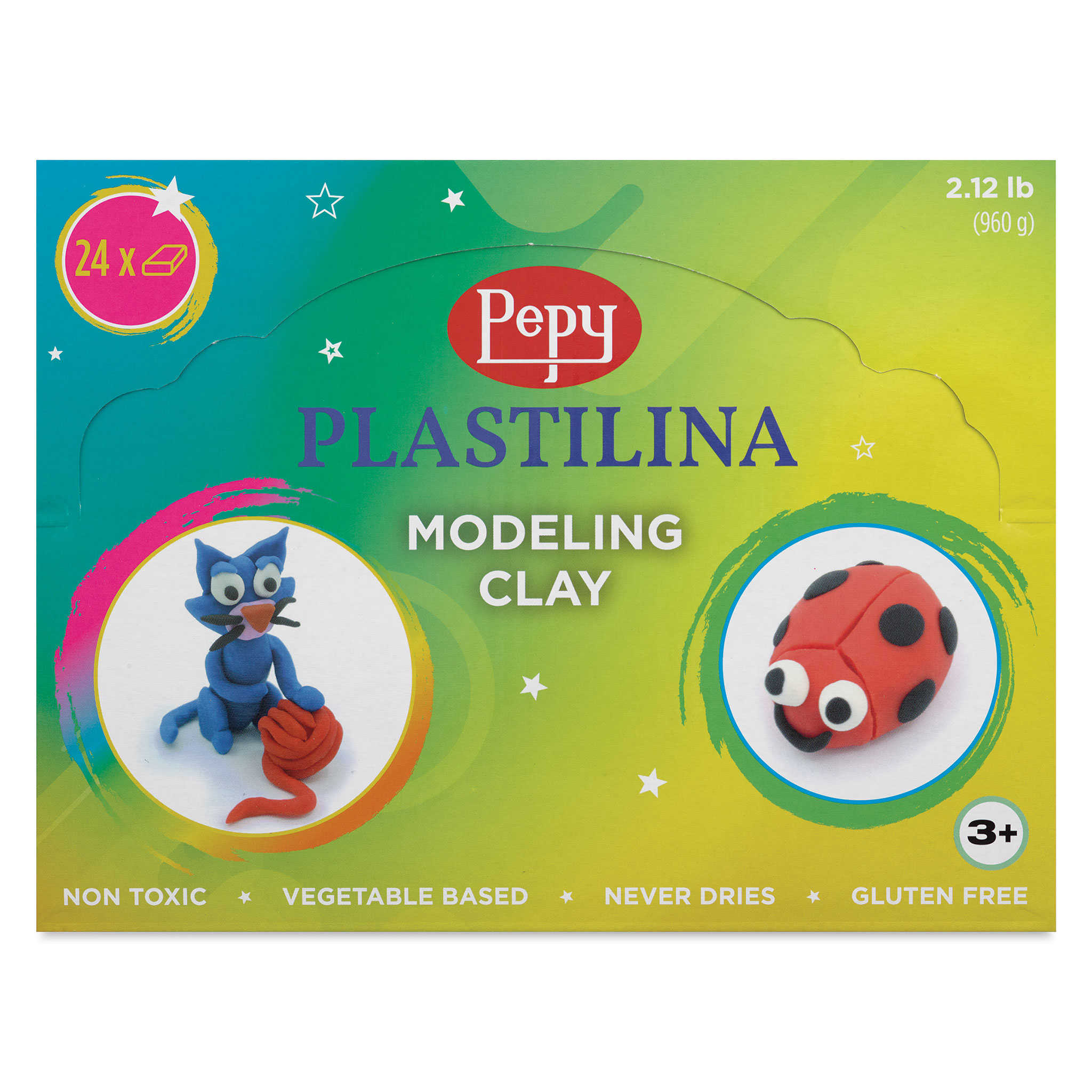 Pepy Plastilina Modeling Clay - Assorted Colors, 1.4 oz, Pkg of 24