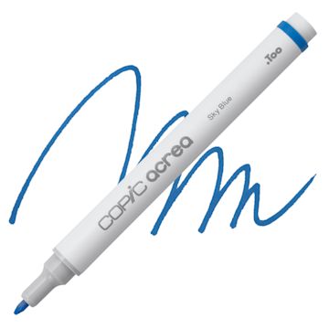 Open in modal - Copic Acrea Paint Marker - Sky Blue 012, marker and swatch