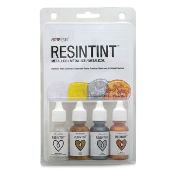 ArtResin ResinTint - Front of blister package of Set of 4 Metallic Colors