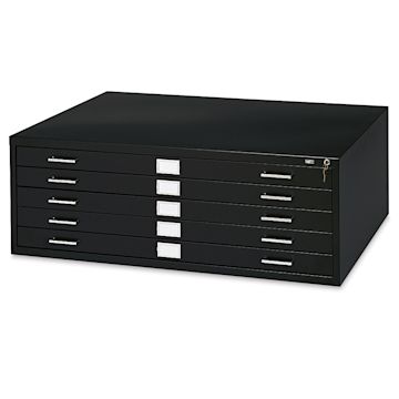Open in modal - Safco 5-Drawer Steel File - Black, Flat File Unit, Small