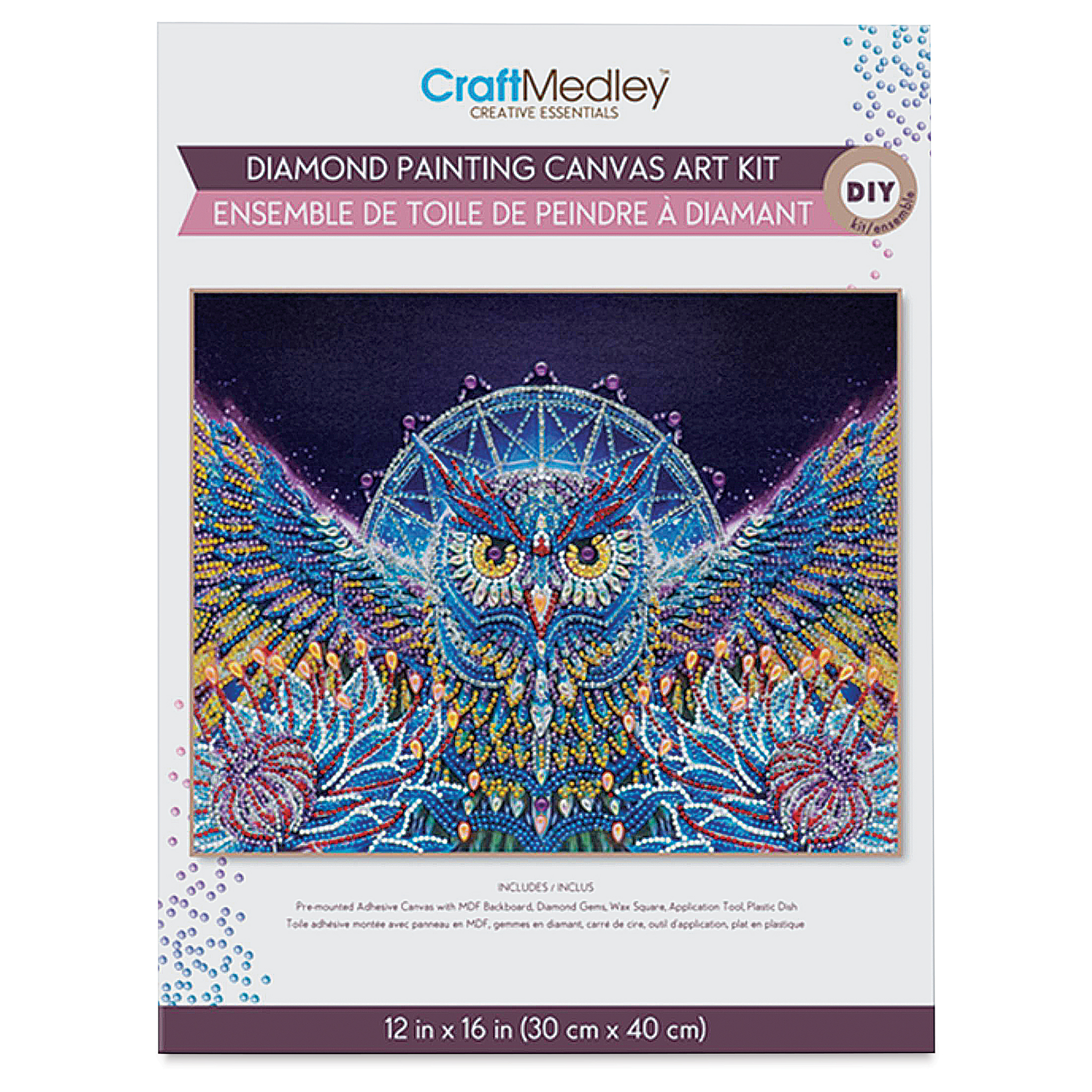 Craft Medley - Diamond painting canvas art kit, 12x16 - Dream catcher