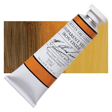Open in modal - M. Graham Artists' Oil Color - Transparent Yellow Oxide, 37 ml tube and swatch