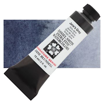 Open in modal - Daniel Smith Extra Fine Watercolor - Jane’s Grey, 15 ml tube and swatch