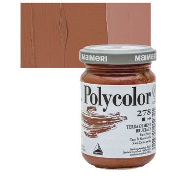 Maimeri Polycolor Vinyl Paints - Burnt Sienna, 140 ml jar