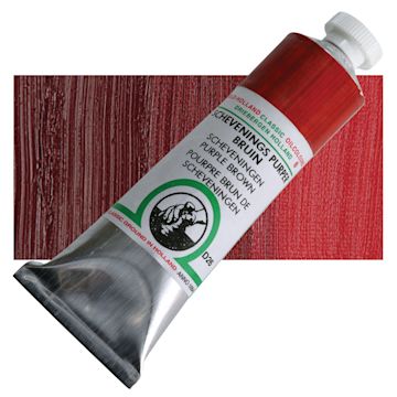 Open in modal - Old Holland Classic Oil Color - Scheveningen Purple Brown, 40 ml tube and swatch