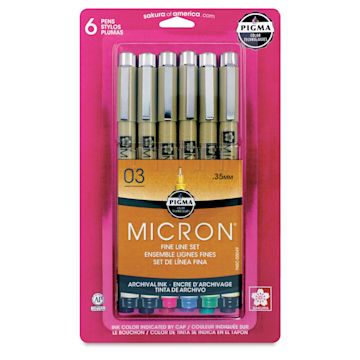 Open in modal - Sakura Pigma Micron Pens - Set of 6, Assorted Colors, 03