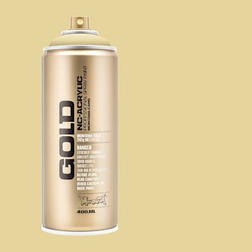Open in modal - Montana Gold Acrylic Professional Spray Paint - Sahara Yellow, 400 ml (Spray can with color swatch)