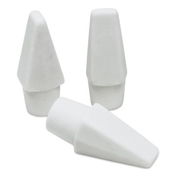 Open in modal - Helix Oversized Professional Cap Erasers - White, Pkg of 10, three erasers laid out