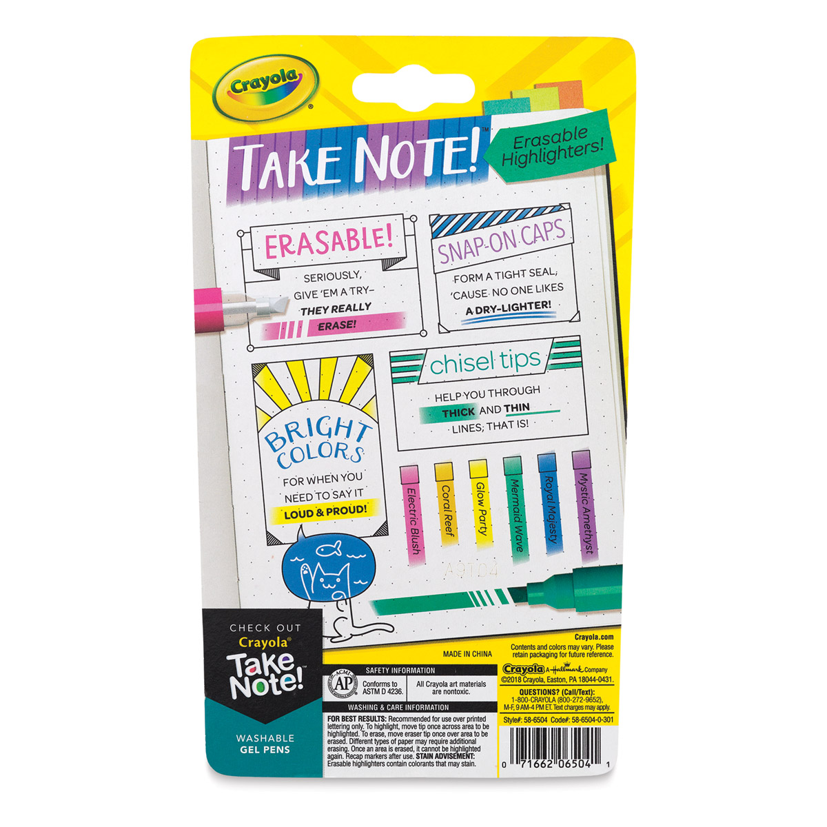 Crayola Take Note Erasable Highlighter Set