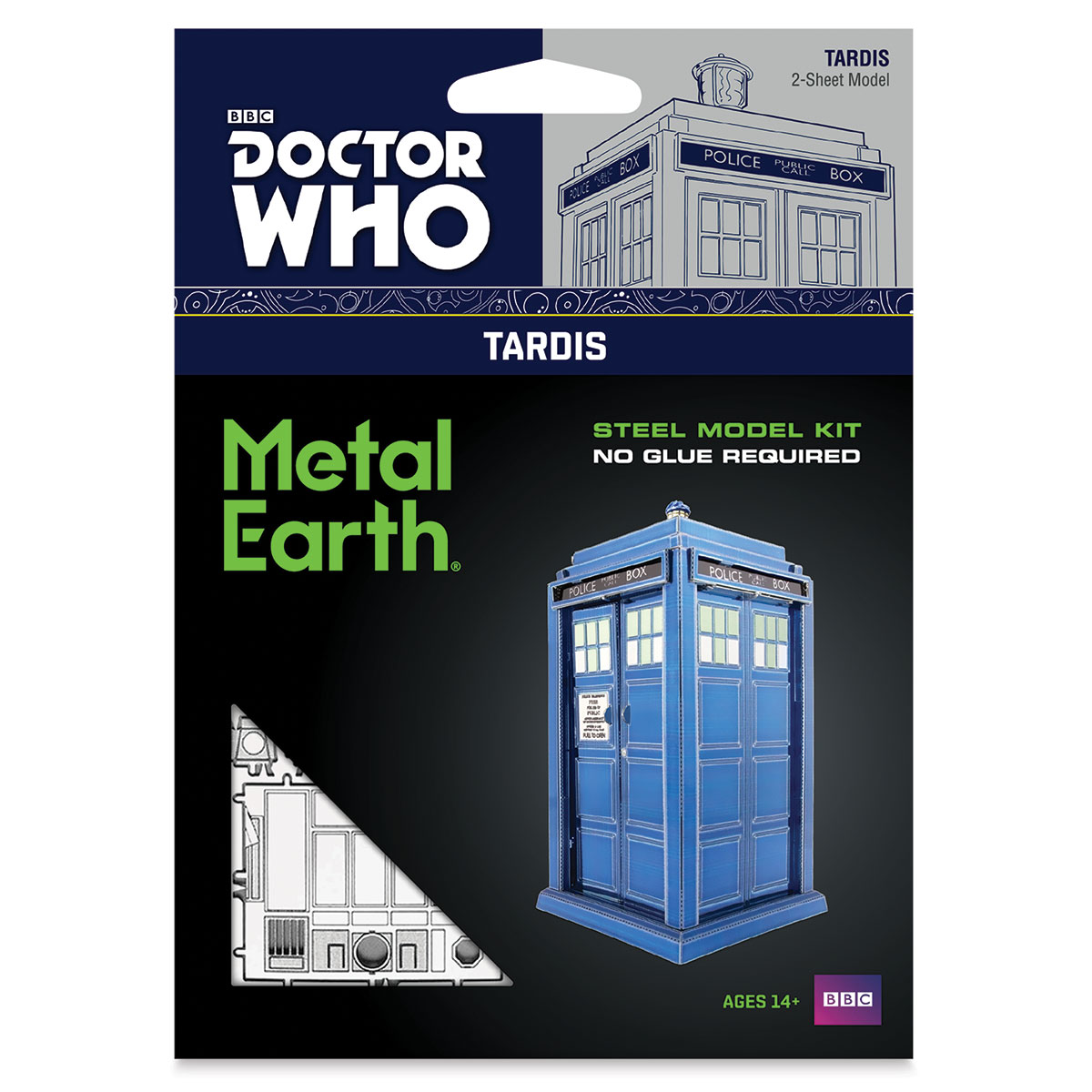 Metal Earth Doctor Who Tardis DIY laser cut 3D steel model kit 