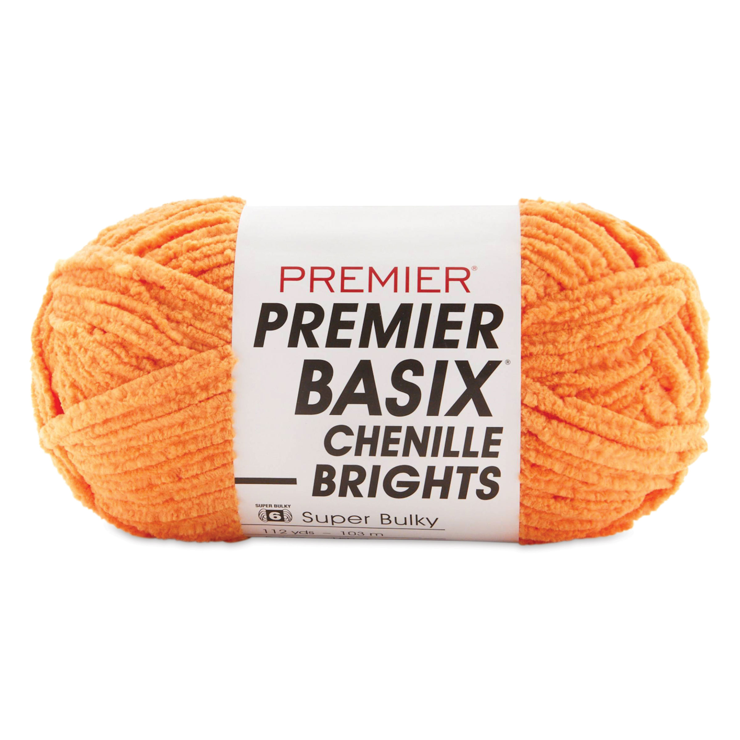 Premier Yarns Basix Chenille Brights Yarn - 5.3 oz - #6 Super Bulky Weight - 3 Pack Bundle with Bella's Crafts Stitch Markers (White)