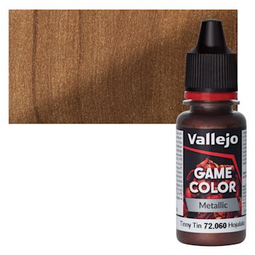 Open in modal - Vallejo Game Color Acrylic Paint - Tinny Tin - Bottle and Swatch