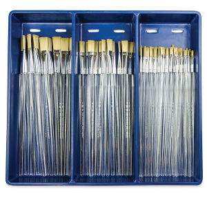 Royal Langnickel Clear Choice Brush Set - Tynex, Flat, Set of 60, Long Handle (in tray)