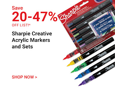 Save 20-47% off list. Sharpie Creative Acrylic Markers and Sets. Shop Now