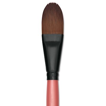 Open in modal - Dynasty Water Lily Watercolor Brush - Short Handle, Oval, Size 1", close-up