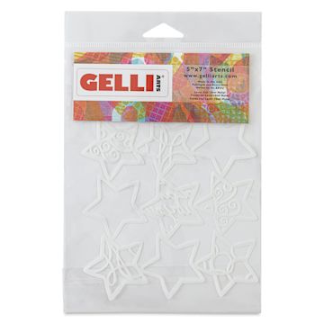 Open in modal - Gelli Arts Stencil - Holiday Stars, 5" x 7" - front of packaging
