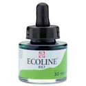 Ecoline Liquid Watercolor with Dropper - Bronze Green, jar