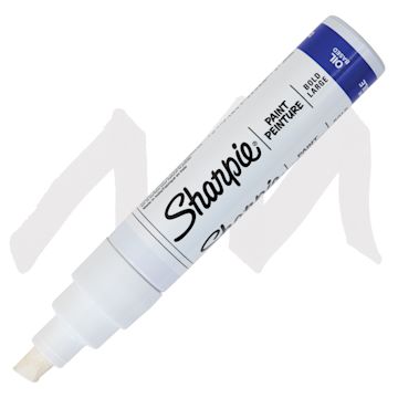 Open in modal - Sharpie Oil-Based Paint Marker - White, Broad Point, swatch and marker
