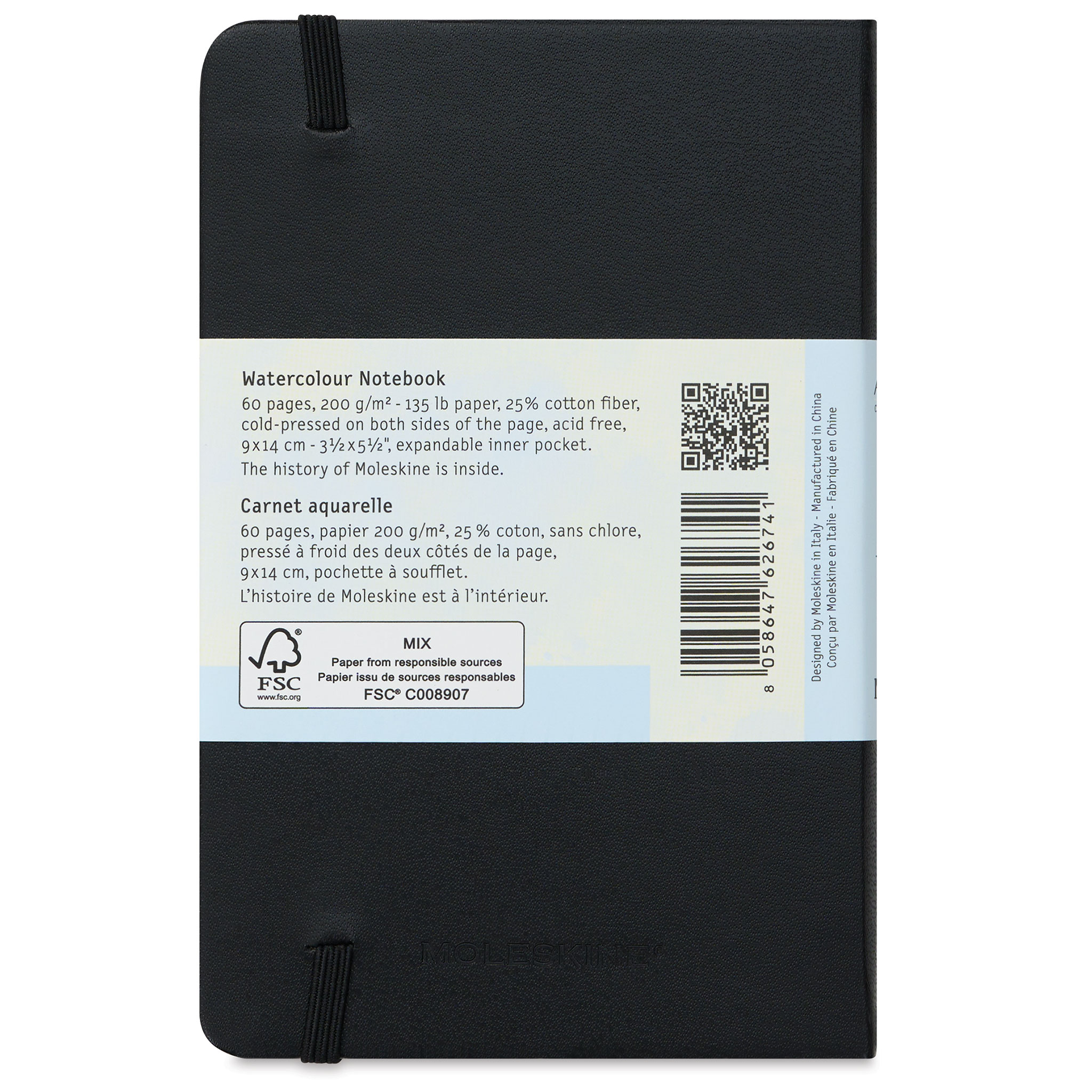 Moleskine Art Collection Watercolor Notebook- 8-1/4 x 5, 200 gsm
