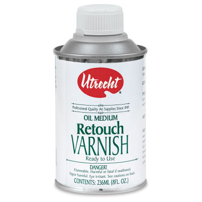 Utrecht Oil Varnishes - Front of 8 oz Retouch Varnish can shown