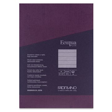 Open in modal - Fabriano Ecoqua Plus Glue-Bound Notebook - Wine, 5-4/5" x 8-1/4", Lined, front cover