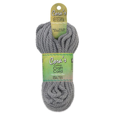 Pepperell Cotton Macramé Cord - Front view of 4mm Charcoal package
