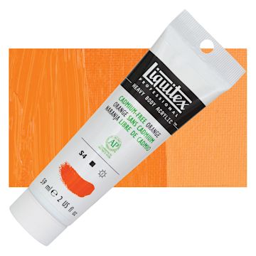 Open in modal - Liquitex Heavy Body Artist Acrylic - Cadmium-Free Orange, 2 oz and swatch