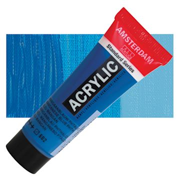 Open in modal - Amsterdam Standard Series Acrylic - Manganese Blue Phthalo, 20 ml Tube and swatch