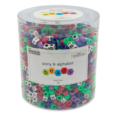 Essentials by Leisure Arts Pony and Alphabet Mixed Beads - 1 lb (In packaging)