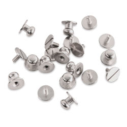 Realeather Button Studs - Nickel-Plated, Pkg of 10