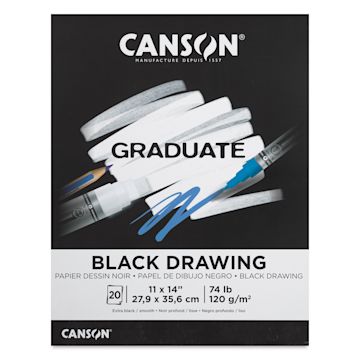 Open in modal - Canson Graduate Black Drawing Pad - 11" x 14", front cover