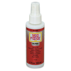Mod Podge Ultra Spray Glue - Front of 4 oz bottle of Gloss spray shown