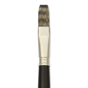 Open in modal - Escoda Vintage Synthetic Brush - Flat, Long  Handle, Size 16, close-up