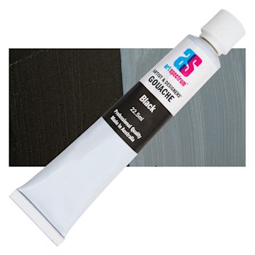 Open in modal - Art Spectrum Artists' Gouache - Black, 22.5 ml tube and swatch