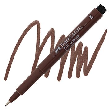 Open in modal - Faber-Castell Pitt Artist Pen - Sepia, Medium Nib pen and swatch