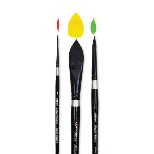 Silver Brush Black Velvet Watercolor Brush Set - Assorted, Set of 3