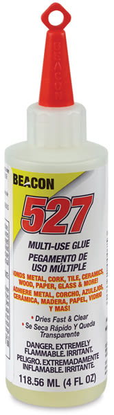 Beacon 527 Adhesive - Front view of 4 oz bottle