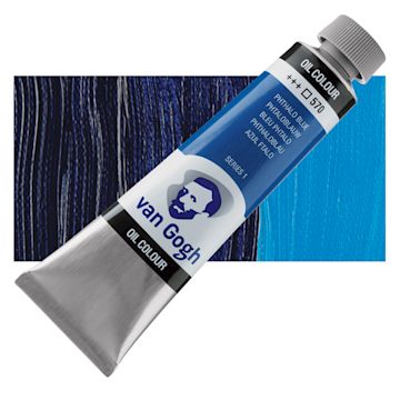 Open in modal - Van Gogh Oil Paint - Phthalo Blue, 40 ml tube and swatch